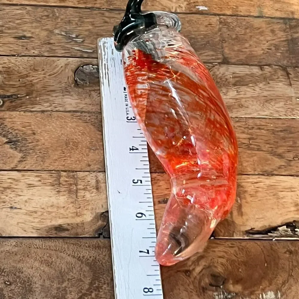 Art Glass Hand Blown Red Chili Pepper 7.5